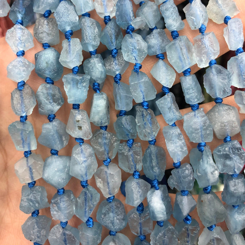 Genuine Aquamarine Rough Nugget Beads 6-8mm