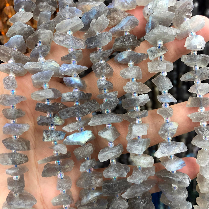 Perles de pépites de labradorite brute 15-20 mm