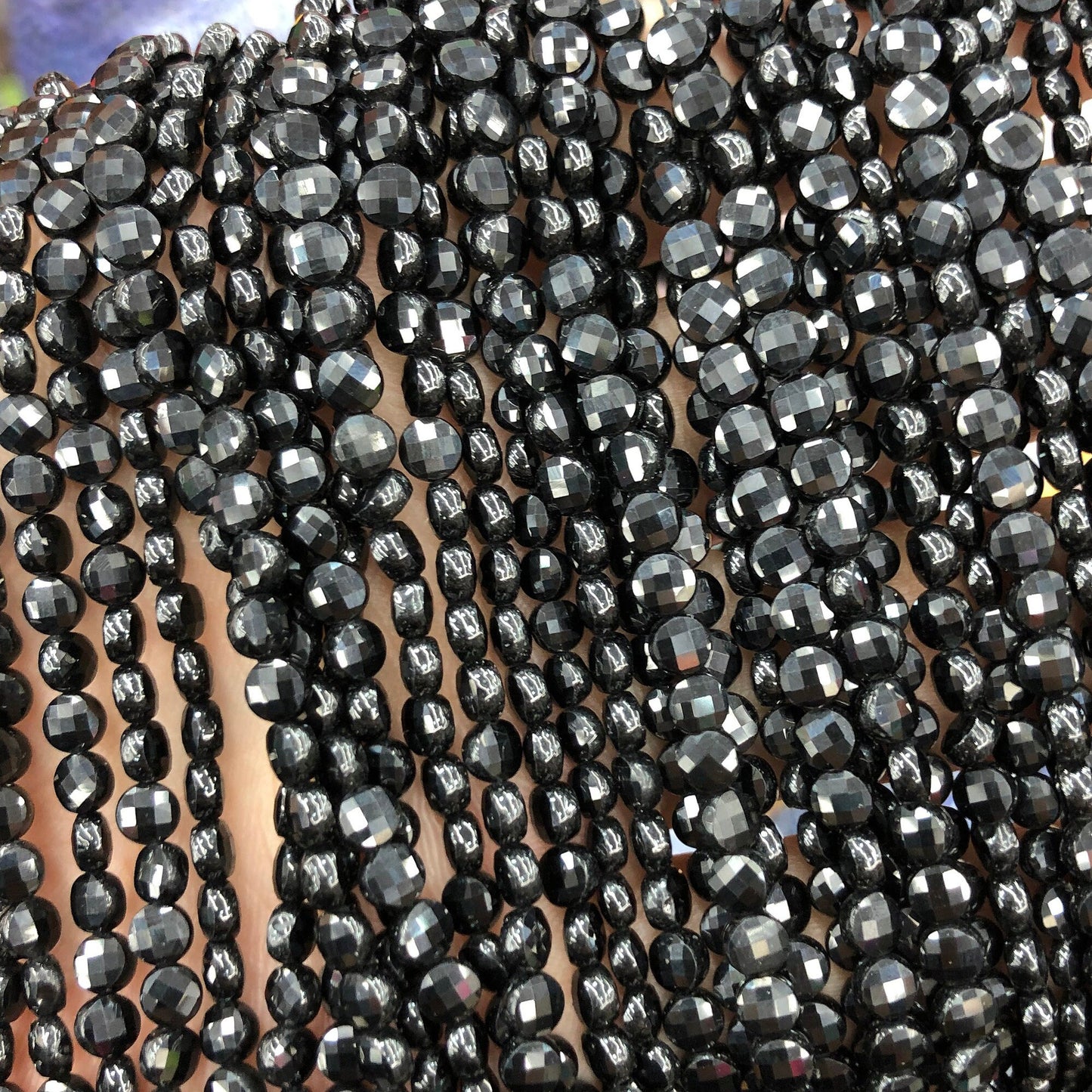 Spinel Coin Faceted Beads 4mm 15''