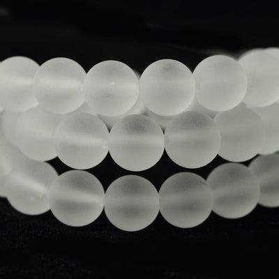 Genuine Crystal Quartz Matte Beads 4mm 6mm 8mm 10mm 12mm 15''