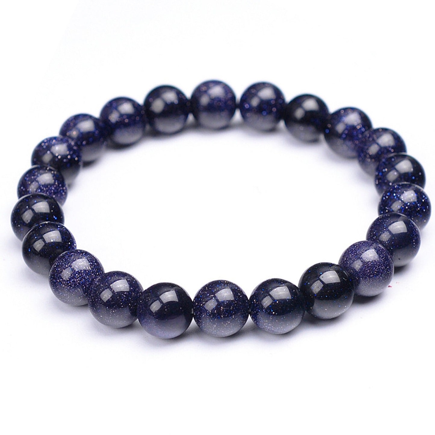 Blue Sandstone Bracelet Beads Bracelet 4mm 6mm 8mm 10mm 12mm 14mm 16mm 8''