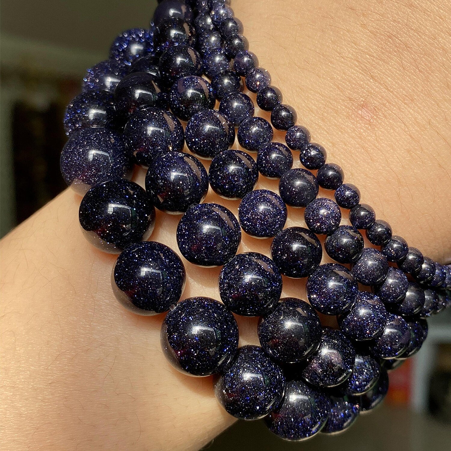 Blue Sandstone Bracelet 8''