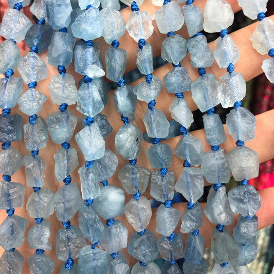 Genuine Aquamarine Rough Nugget Beads 6-8mm