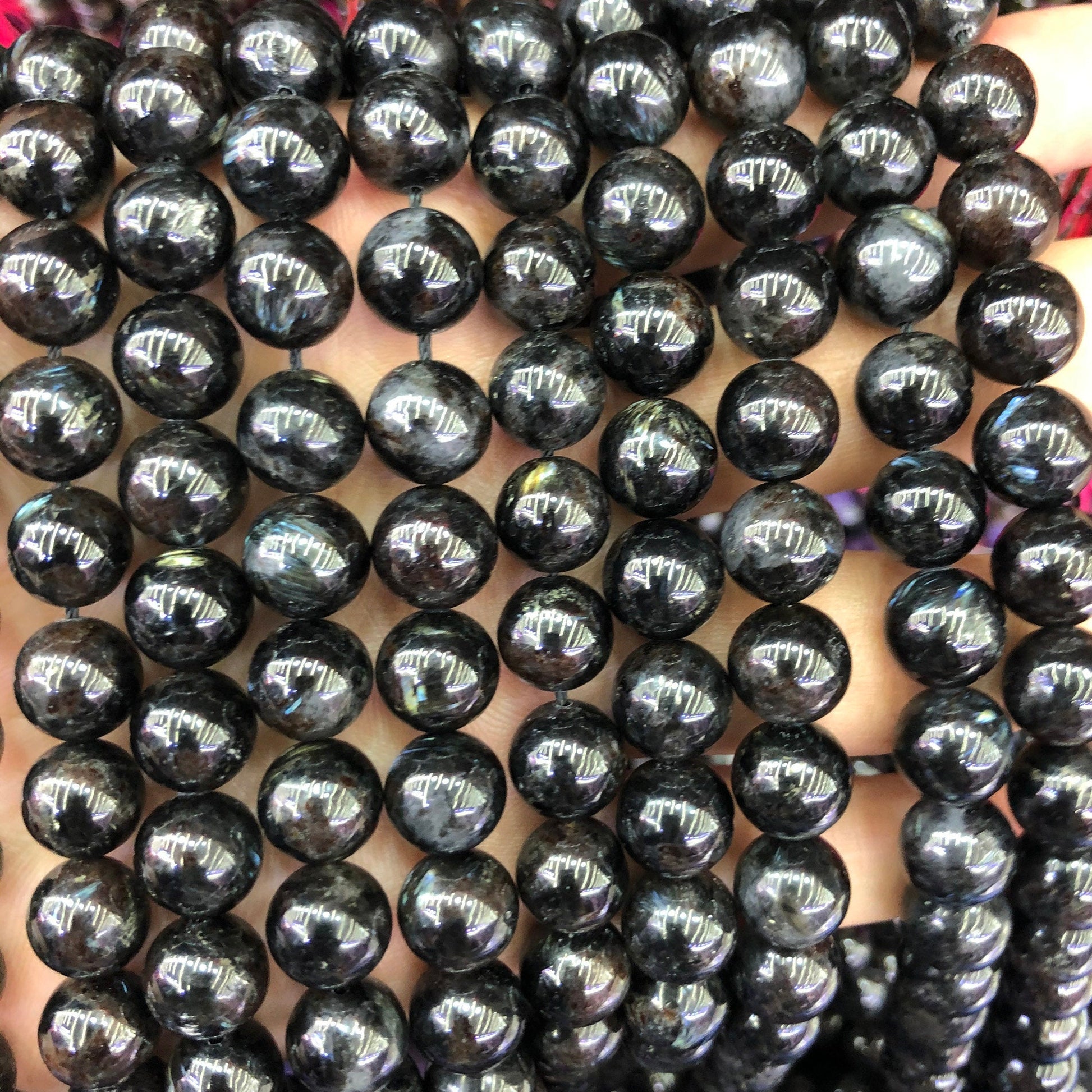 Blue Astrophyllite Stone Beads 6mm 8mm 10mm 15'' – Gargia