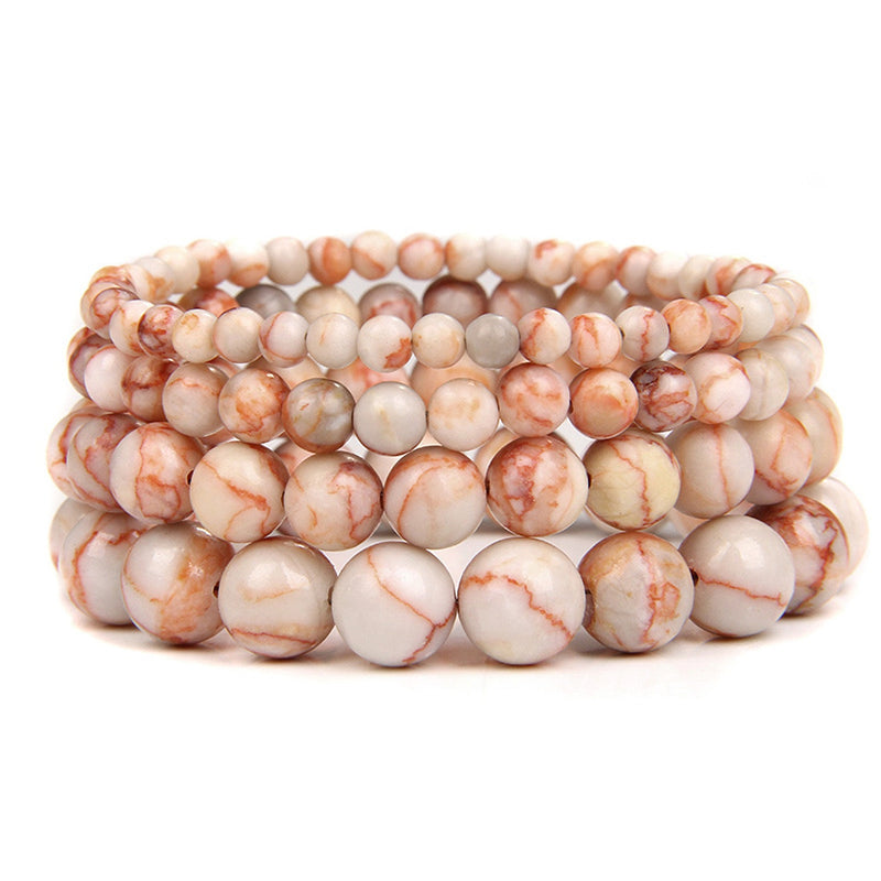 Rød silke jaspis armbånd 8''