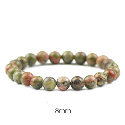 Bracelet de perles en pierre d'unakite 8''