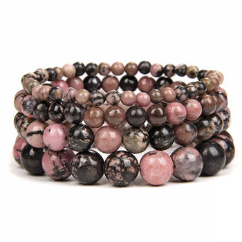 Black Rhodonite Bracelet 8''