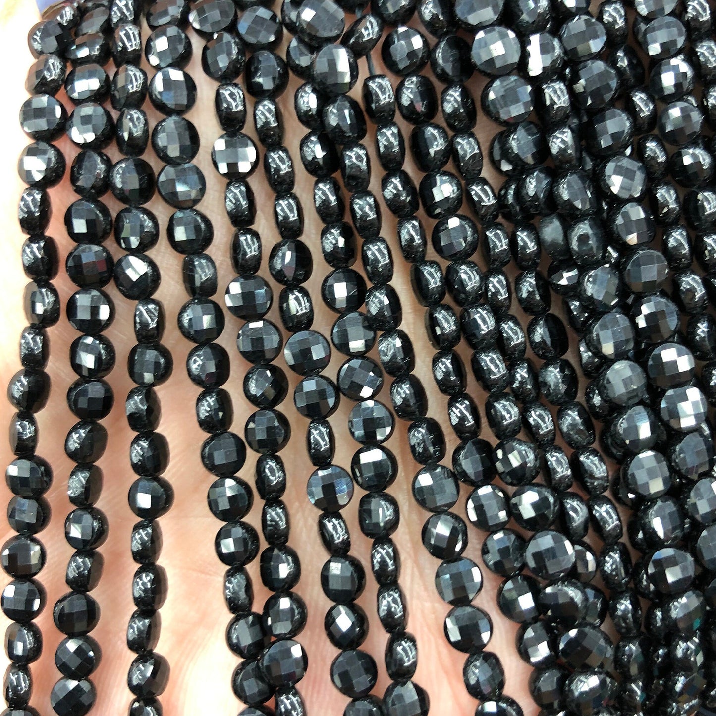 Spinel Coin Faceted Beads 4mm 15''