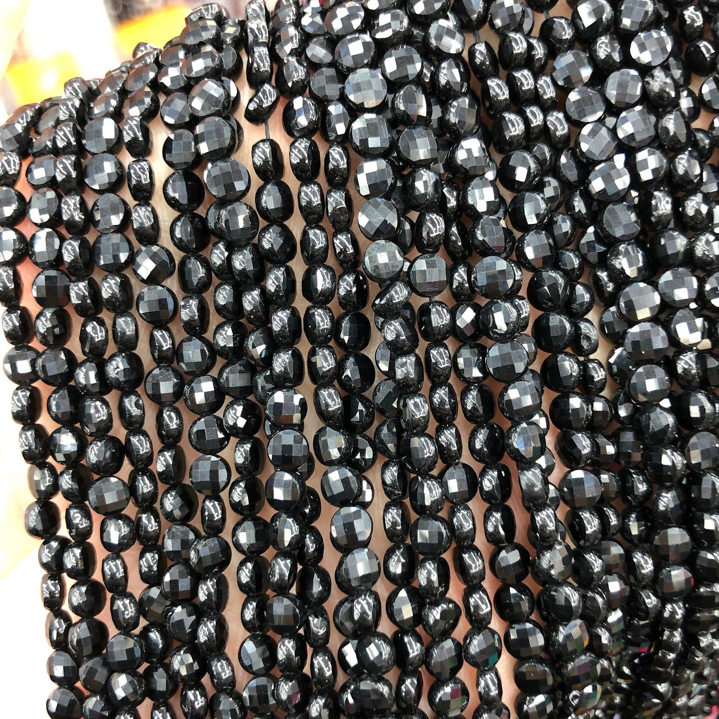 Spinel Coin Faceted Beads 4mm 15''