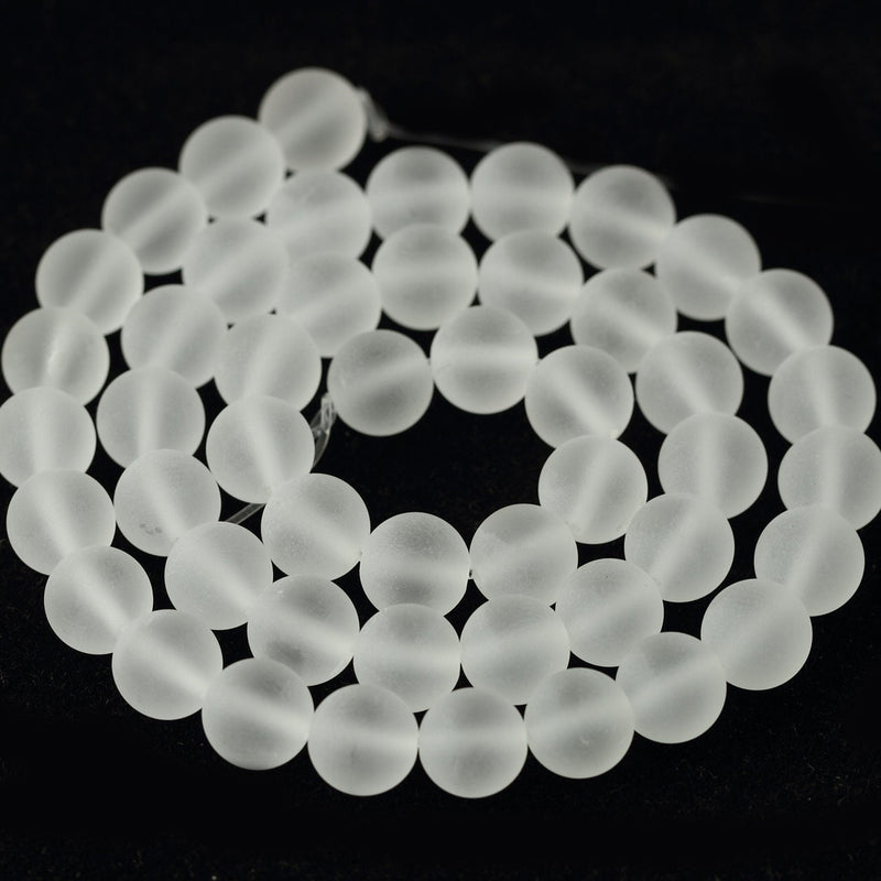 Genuine Crystal Quartz Matte Beads 4mm 6mm 8mm 10mm 12mm 15''