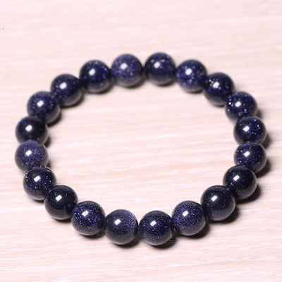 Blue Sandstone Bracelet Beads Bracelet 4mm 6mm 8mm 10mm 12mm 14mm 16mm 8''
