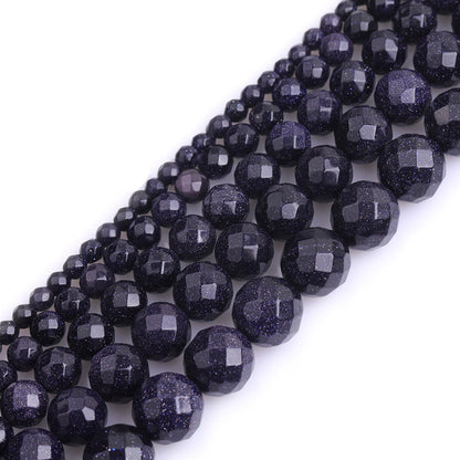 Blue Sandstone Faceted Beads 4mm 6mm 8mm 10mm 12mm 15''