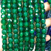 Perles à facettes en agate verte cubique 8 mm 15''