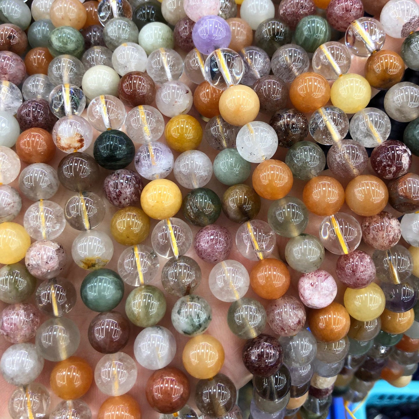 Rainbow Rutilated Crystal Quartz Beads 4mm 6mm 8mm 10mm 12mm 15''