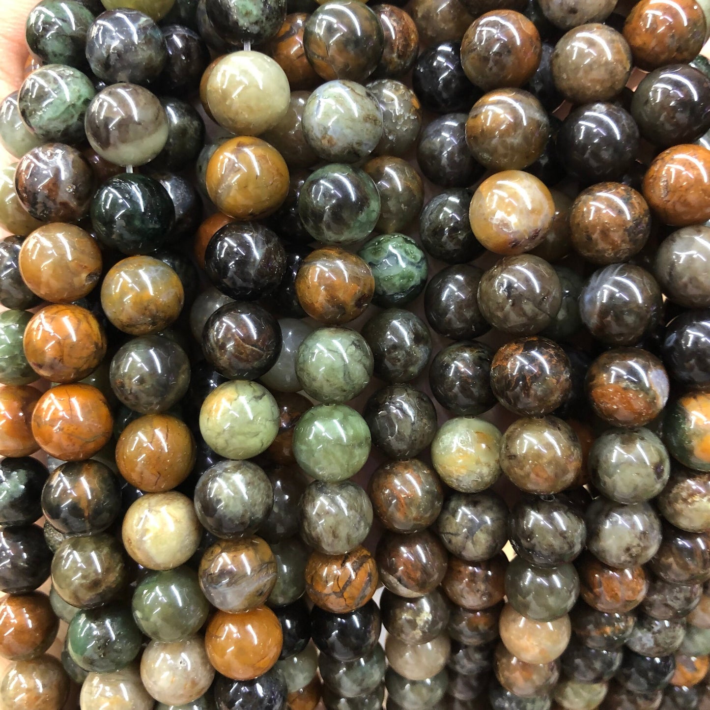 Brown Ocean Jade Beads 6mm 8mm 10mm 15''
