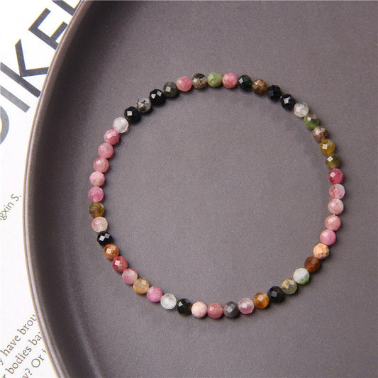 Rainbow Tourmaline facetteret armbånd 4mm 7,5''