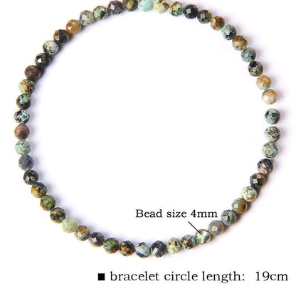 African Turquoise Faceted Bracelet 4mm 7.5''