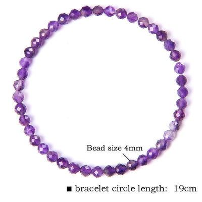 Bracelet à facettes en améthyste 7,5''
