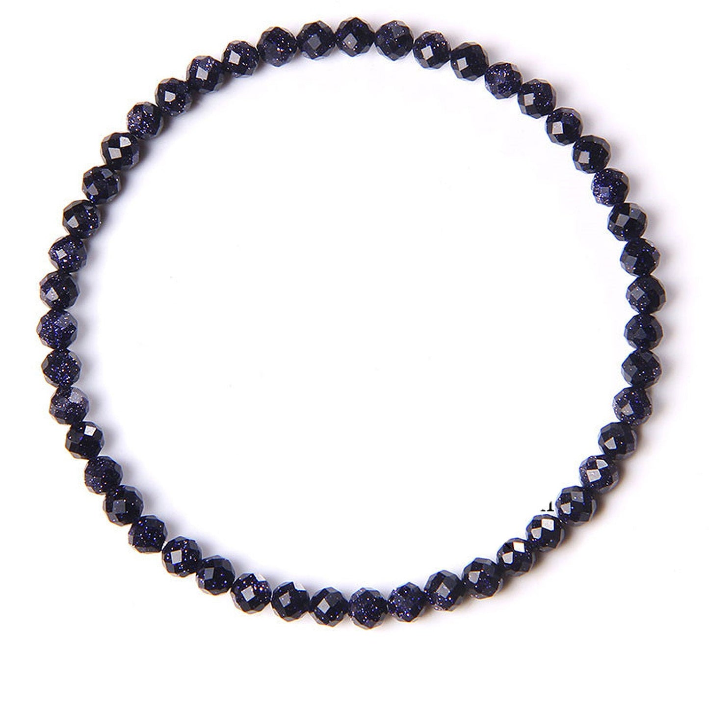 Bracelet à facettes en grès bleu 7,5''