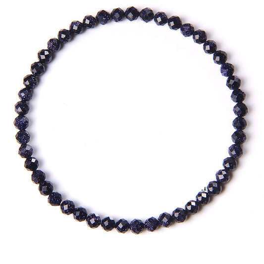 Blue Sandstone Faceted Bracelet 7.5''