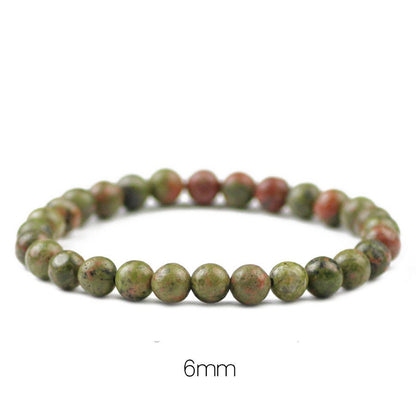 Bracelet de perles en pierre d'unakite 8''