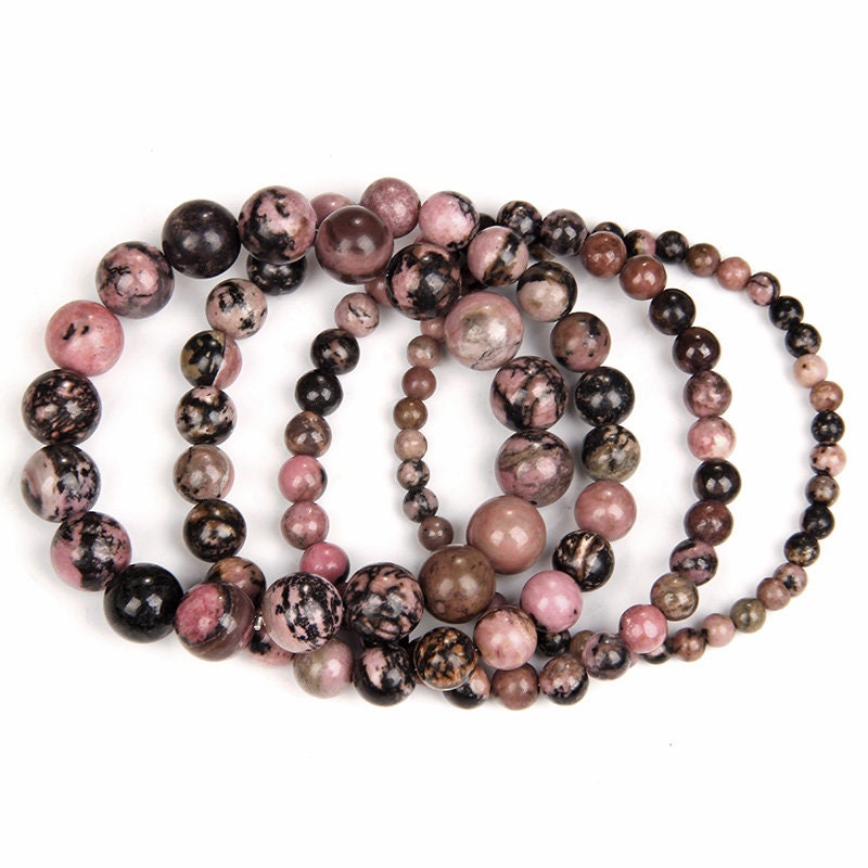 Black Rhodonite Bracelet 8''