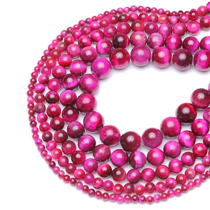 Pink Tiger Eye Beads Natural Gemstone Beads 4mm 6mm 8mm 10mm 12mm 14mm 15''