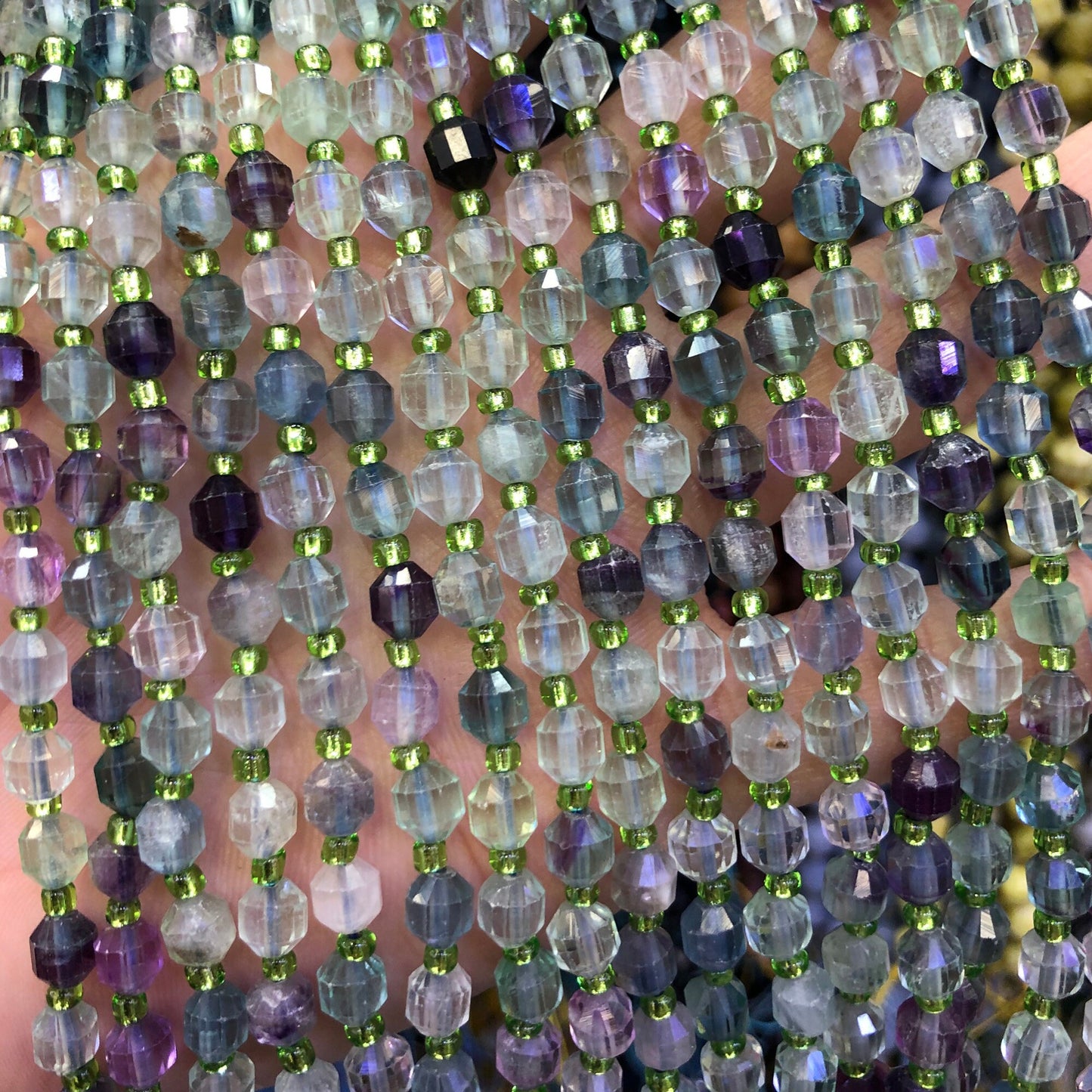 Rainbow Fluorite Faceted Beads 6mm 8mm 15''
