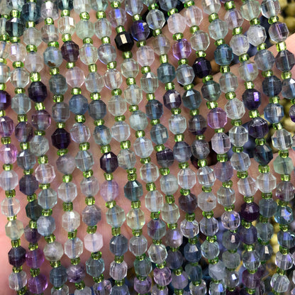 Rainbow Fluorite Faceted Beads 6mm 8mm 15''