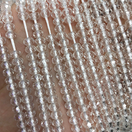 Perles à facettes en cristal transparent 3x4mm 3x5mm 15''