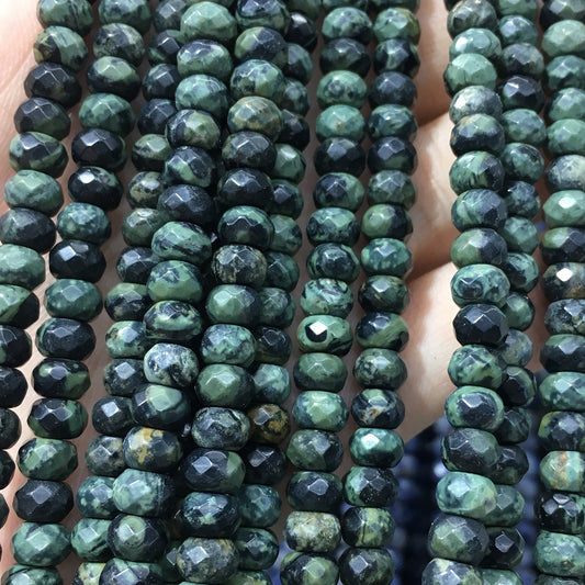 Kambaba Jasper Rondelle Faceted Beads 4x6mm 5x8mm 15''