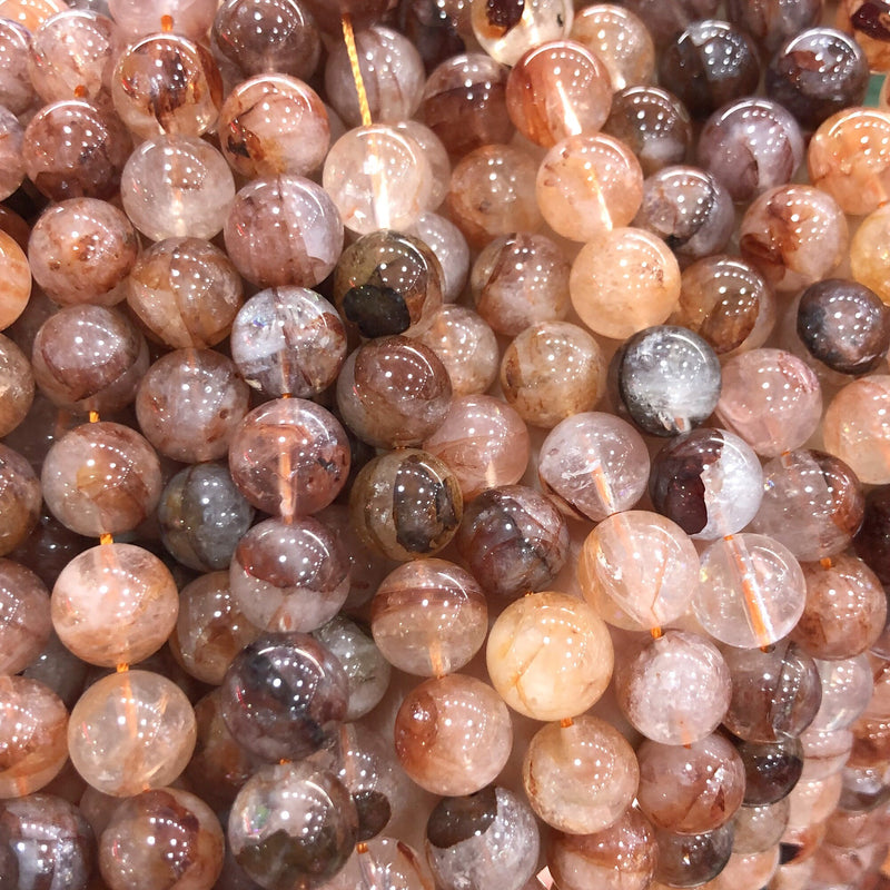 Red Hematoid Crystal Quartz Beads 6mm 8mm 10mm 15''