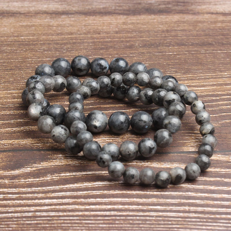 Sort labradorit armbånd natursten armbånd 4mm 6mm 8mm 10mm 8''