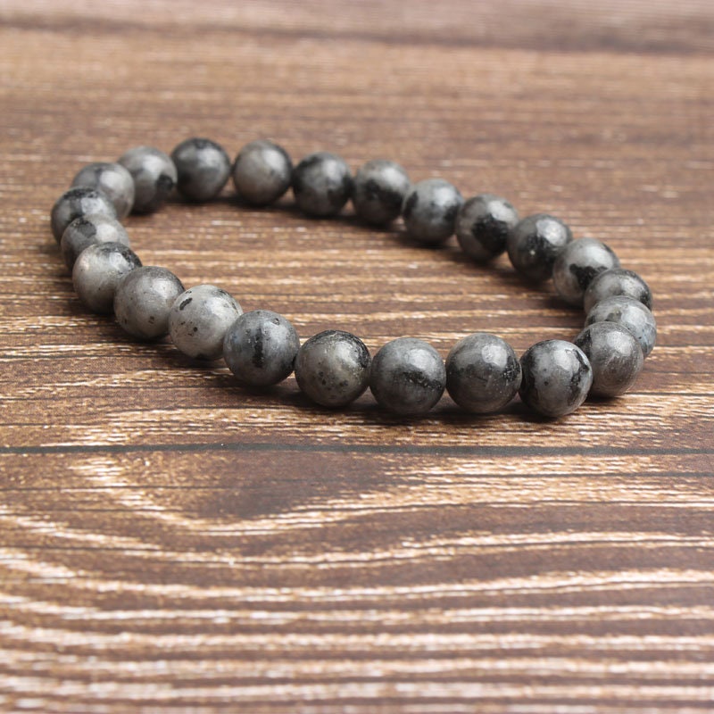 Sort labradorit armbånd natursten armbånd 4mm 6mm 8mm 10mm 8''
