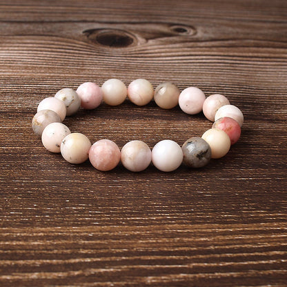 Pink Opal Beads Bracelet 8''