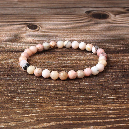 Pink Opal Beads Bracelet 8''