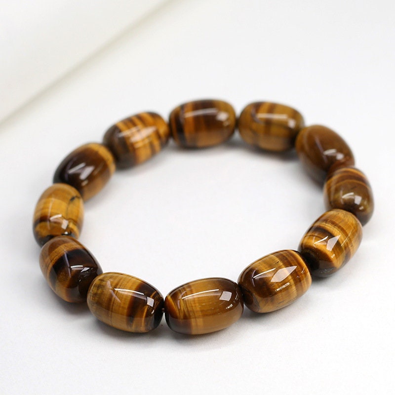 Bracelet œil de tigre jaune 7,5''