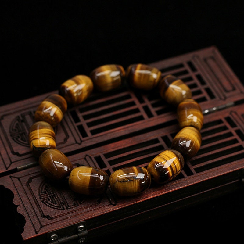 Bracelet œil de tigre jaune 7,5''