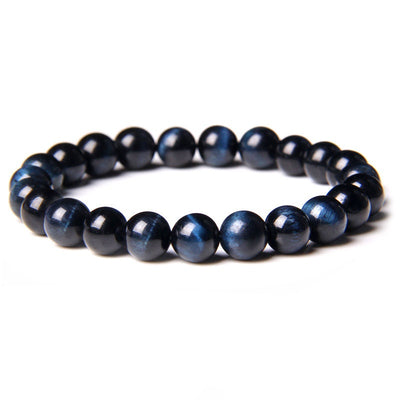 Lnk Blue Tiger Eye Stone Bracelet 4mm 6mm 8mm 10mm 12mm 8''