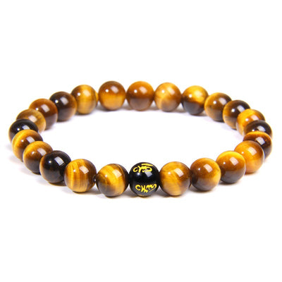 Tiger Eye Onyx Bracelet 8''