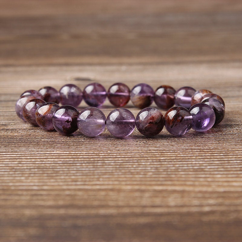 Purple Lodolite Quartz Bracelet 8''