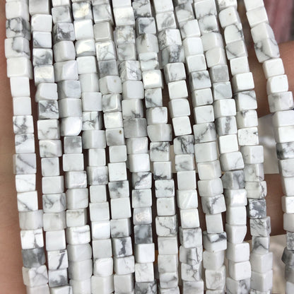 Howlite Cube Beads 4mm 15''
