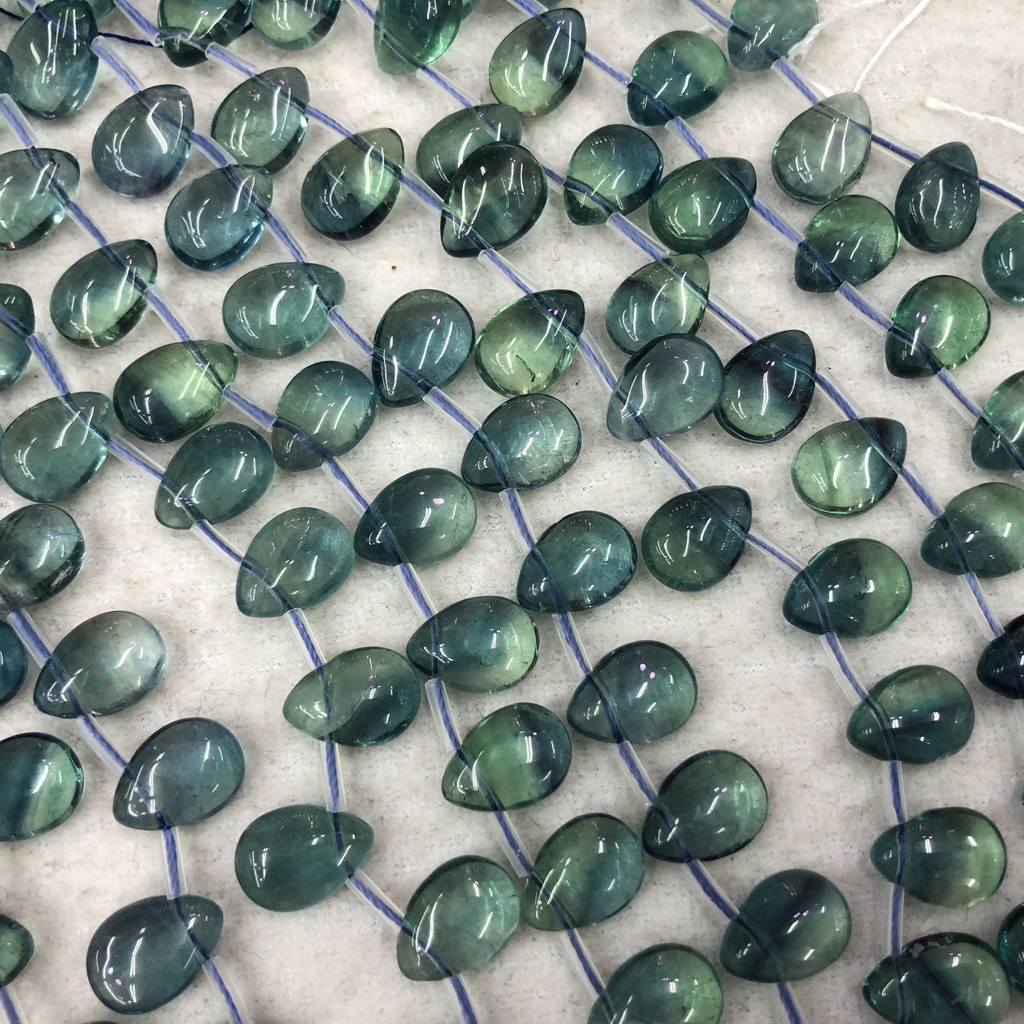 AA+ Purple Green Fluorite Teardrop Beads  10x14mm 13PCS