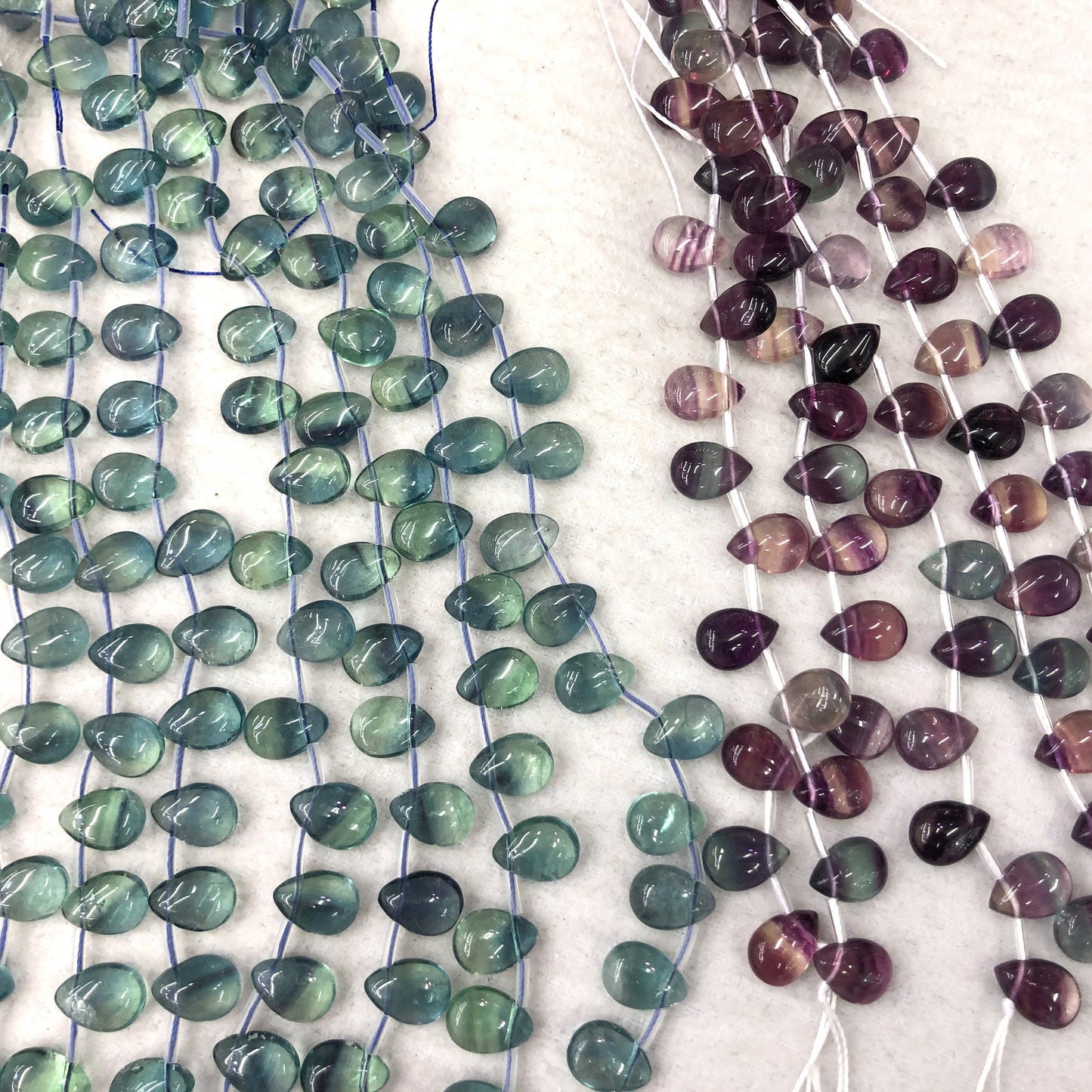 AA+ Purple Green Fluorite Teardrop Beads  10x14mm 13PCS