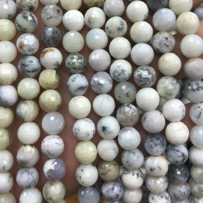 White Opal Faceted Beads 8mm 10mm 15''