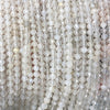 Perles à facettes en pierre de lune blanche 3 mm 4 mm 15''