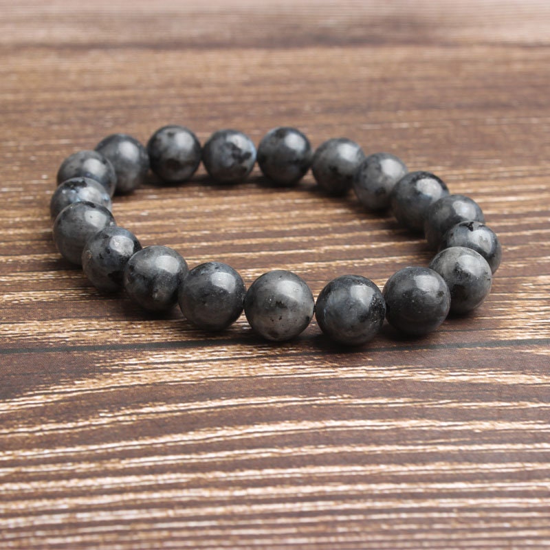 Sort labradorit armbånd natursten armbånd 4mm 6mm 8mm 10mm 8''