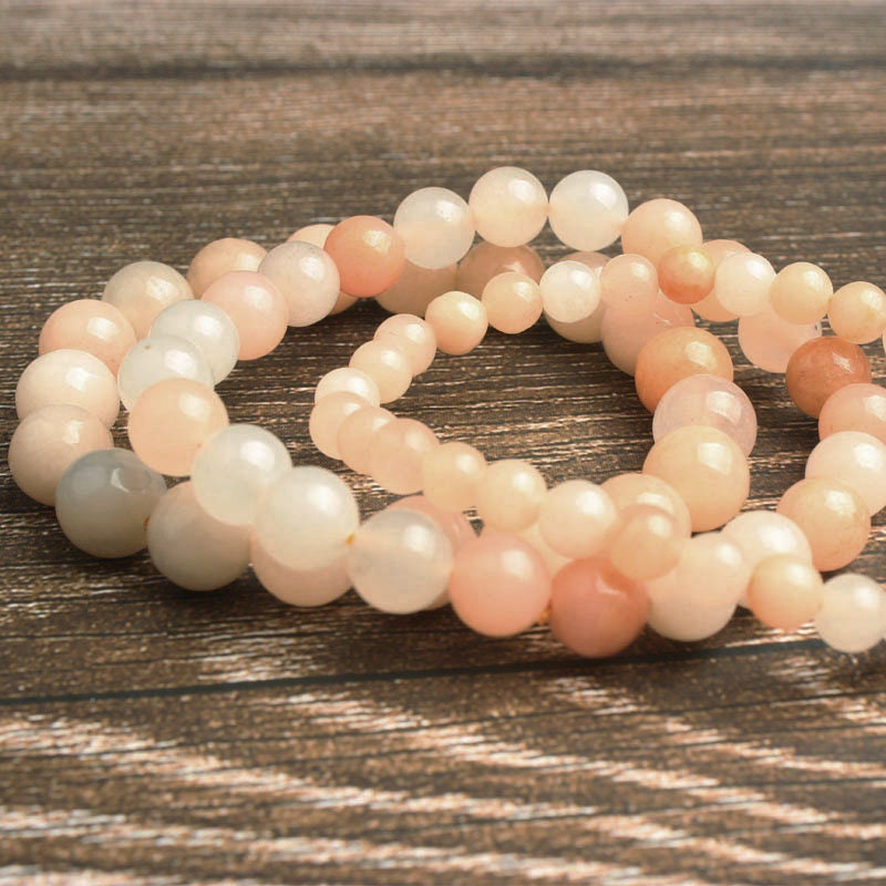 Bracelet de perles d'aventurine rose 8''