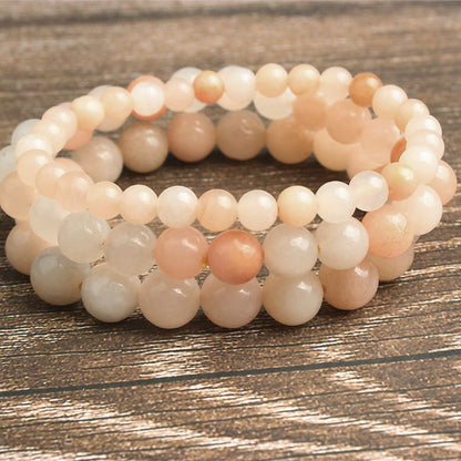 Bracelet de perles d'aventurine rose 8''