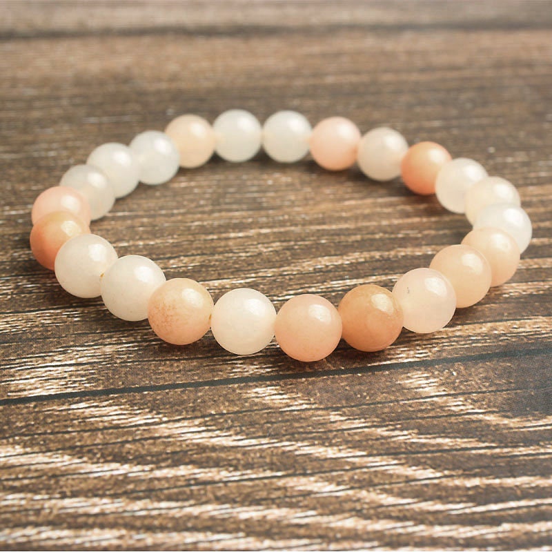 Bracelet de perles d'aventurine rose 8''